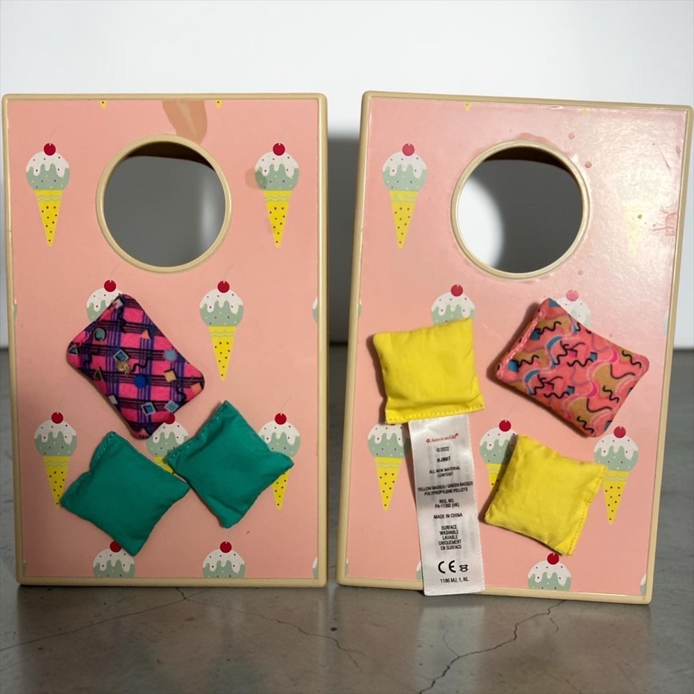 American Girl Cornhole Bean Bag Toss‎ Set Ice Cream Boards